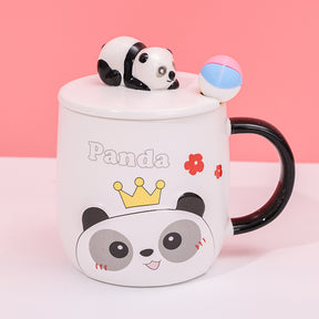 480ml Taza De Cerámica Panda De Dibujos Animados Con Cuchara (60 Pieces)(Personalización) - HOLY BOOK