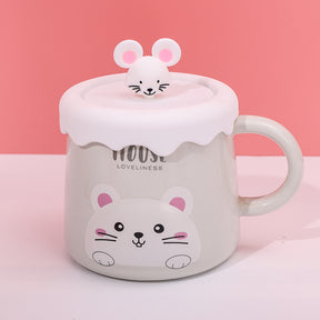 480 ml Animal Avatar Taza De Cerámica Con Tapa(Personalización) - HOLY BOOK