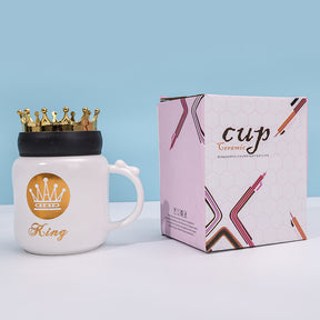 480 ml Taza De Cerámica Con Tapa Corona (60 Pieces)(Personalización) - HOLY BOOK
