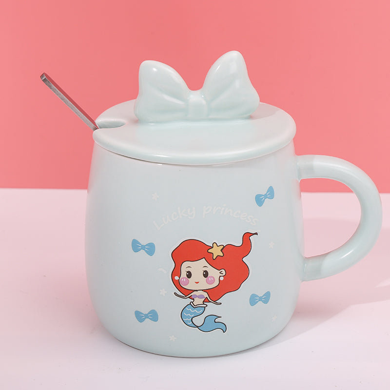 480ml Taza De Cerámica Princesa Con Taza Y Cuchara (60 Pieces)(Personalización) - HOLY BOOK