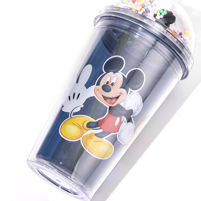 Vaso Frío LED Mickey Mouse Con Pajita 450ML (60 Pieces) - HOLY BOOK