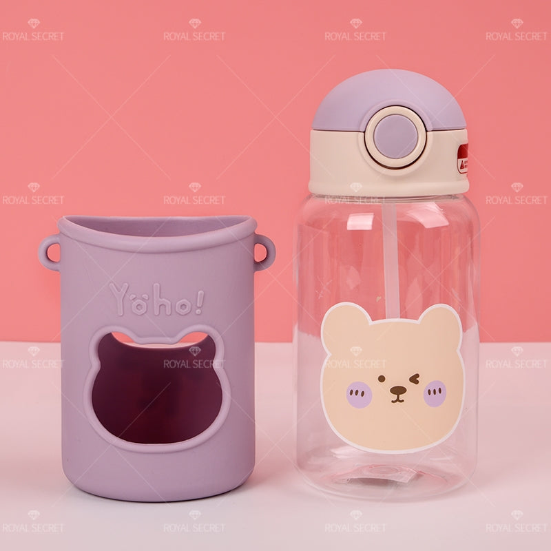 650ML Oso Botella De Agua Con Pajita Y Estuche(Personalización) - HOLY BOOK