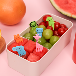 10 Piezas Tenedor De Fruta Animal De Dibujos Animados Tenedor De Resina Reutilizable Palillos De Dientes Para Ni?os (Personalizado)
