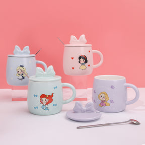 480ml Taza De Cerámica Princesa Con Taza Y Cuchara (60 Pieces)(Personalización) - HOLY BOOK