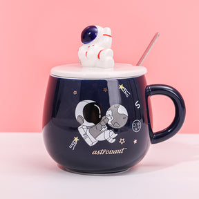 480ml Taza De Cerámica De Astronauta Con Tapa Y Cuchara (60 Pieces)(Personalización) - HOLY BOOK
