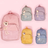 Mochila de estudiante de gran capacidad bear doll backpack (Personalizado)