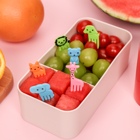 10 Piezas Tenedor De Fruta Animal De Dibujos Animados Tenedor De Resina Reutilizable Palillos De Dientes Para Ni?os (Personalizado)