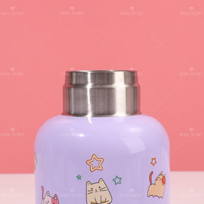 220ML Taza de agua aislada con correa cruzada de acero inoxidable 304 con dise?o de gato lindo de dibujos animados(Personalización) - HOLY BOOK