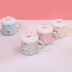 480 ml Animal Avatar Taza De Cerámica Con Tapa(Personalización) - HOLY BOOK