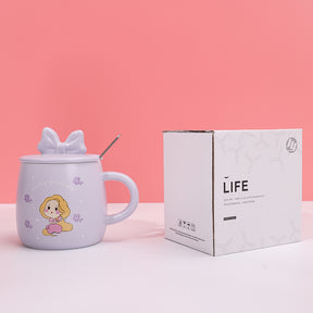 480ml Taza De Cerámica Princesa Con Taza Y Cuchara (60 Pieces)(Personalización) - HOLY BOOK