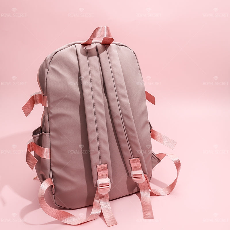 Mochila de estudiante de gran capacidad patchwork cartoon mochila de hombro (Personalizado)