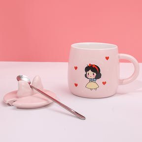 480ml Taza De Cerámica Princesa Con Taza Y Cuchara (60 Pieces)(Personalización) - HOLY BOOK