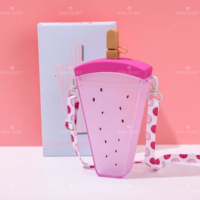 380ML Botella De Agua De Sandía Con Pajita Y Correa (Personalización) - HOLY BOOK