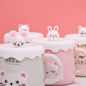 480 ml Animal Avatar Taza De Cerámica Con Tapa(Personalización) - HOLY BOOK