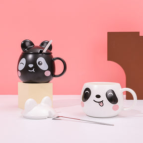 480ml Taza Cerámica Panda Con Cuchara (60 Pieces)(Personalización) - HOLY BOOK