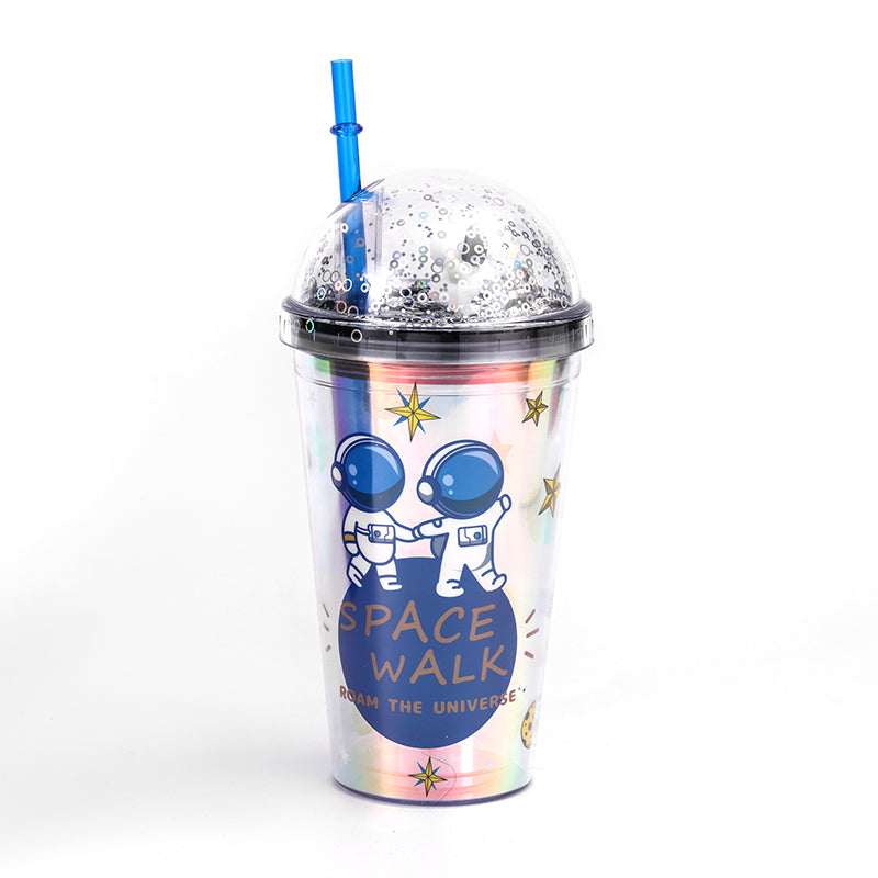 Vaso Frío Astronauta LED Con Pajita 450ML (60 Pieces) - HOLY BOOK