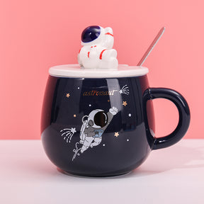480ml Taza De Cerámica De Astronauta Con Tapa Y Cuchara (60 Pieces)(Personalización) - HOLY BOOK