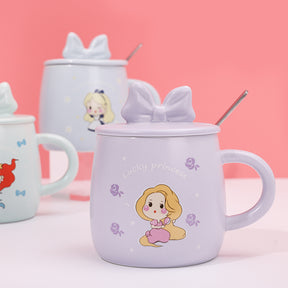 480ml Taza De Cerámica Princesa Con Taza Y Cuchara (60 Pieces)(Personalización) - HOLY BOOK