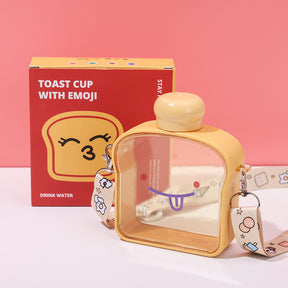 380 ml Taza de tostadas con botella de agua peque?a con emoji - HOLY BOOK
