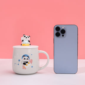 480ml Taza De Cerámica Panda Astronaut Con Cuchara (60 Pieces)(Personalización) - HOLY BOOK