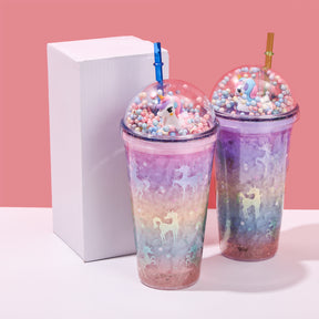 450ML Vaso Termo Unicornio LED Con Pajita (Personalización) - HOLY BOOK