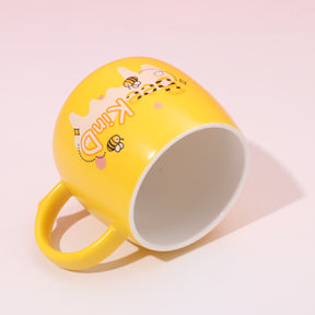 420 ml Taza De Abeja De Dibujos Animados Taza De Agua De Cerámica Con Tapa T Cuchara (Personalizado)
