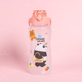 2000 ML Botella De Agua Exfoliante De Oso Regordete Lindo De Con Pajita Y Pegatina (Personalizado)