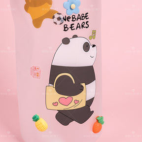 2000 ML Botella De Agua Exfoliante De Oso Regordete Lindo De Con Pajita Y Pegatina (Personalizado)