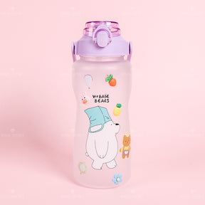 2000 ML Botella De Agua Exfoliante De Oso Regordete Lindo De Con Pajita Y Pegatina (Personalizado)