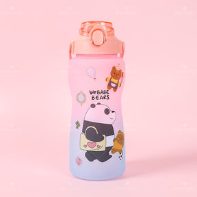 2000ML Botella De Agua Con Gradiente De Oso Gordo Lindo De  Con Pajita Y Pegatina (Personalizado)