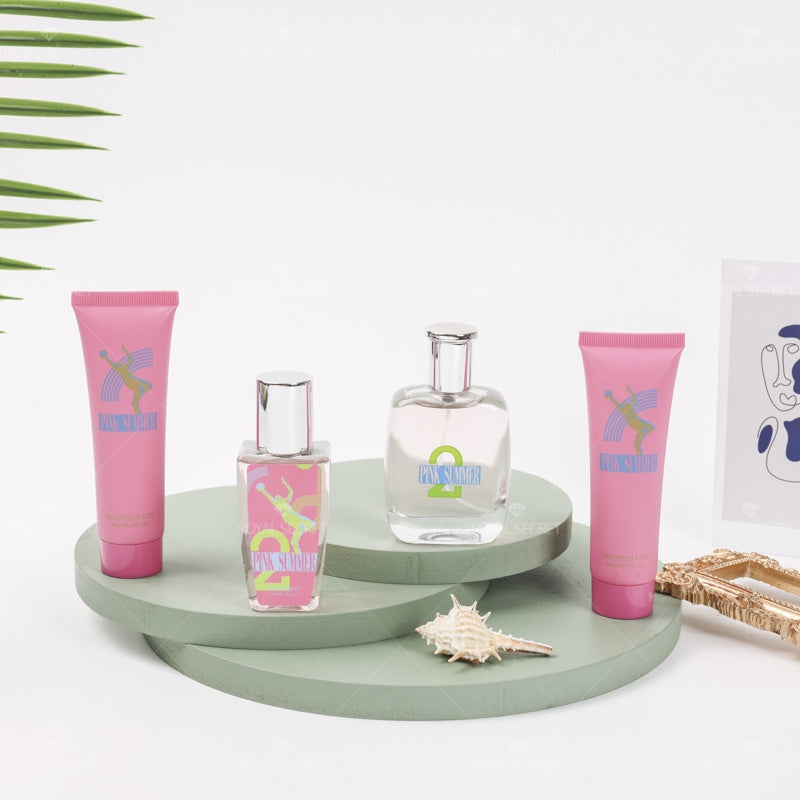 Conjunto de 4 piezas para mujer Gel de ducha + Loción corporal + Spray corporal + Perfume (Personalizado)
