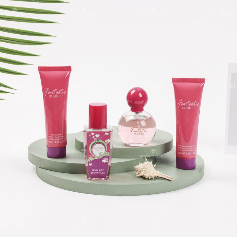 Conjunto de 4 piezas para mujer Gel de ducha + Loción corporal + Spray corporal + Perfume (Personalizado)