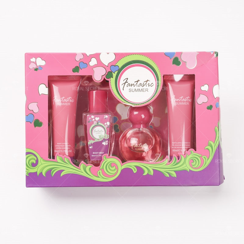 Conjunto de 4 piezas para mujer Gel de ducha + Loción corporal + Spray corporal + Perfume (Personalizado)