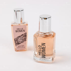 Conjunto de 4 piezas para mujer Gel de ducha + Loción corporal + Spray corporal + Perfume (Personalizado)