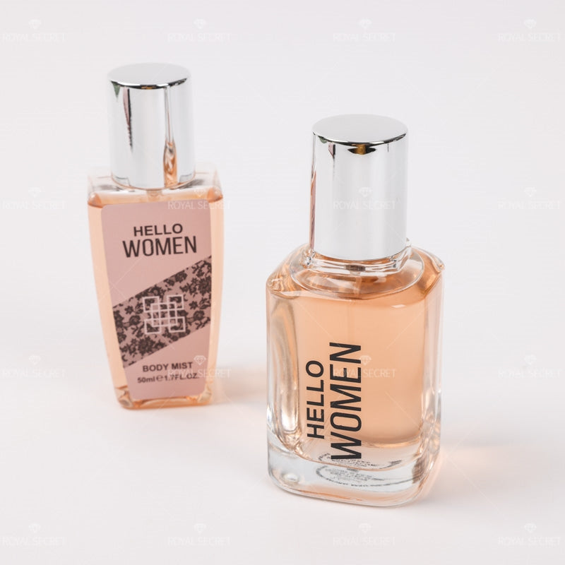 Conjunto de 4 piezas para mujer Gel de ducha + Loción corporal + Spray corporal + Perfume (Personalizado)