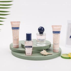 Conjunto de 4 piezas para mujer Gel de ducha + Loción corporal + Spray corporal + Perfume (Personalizado)