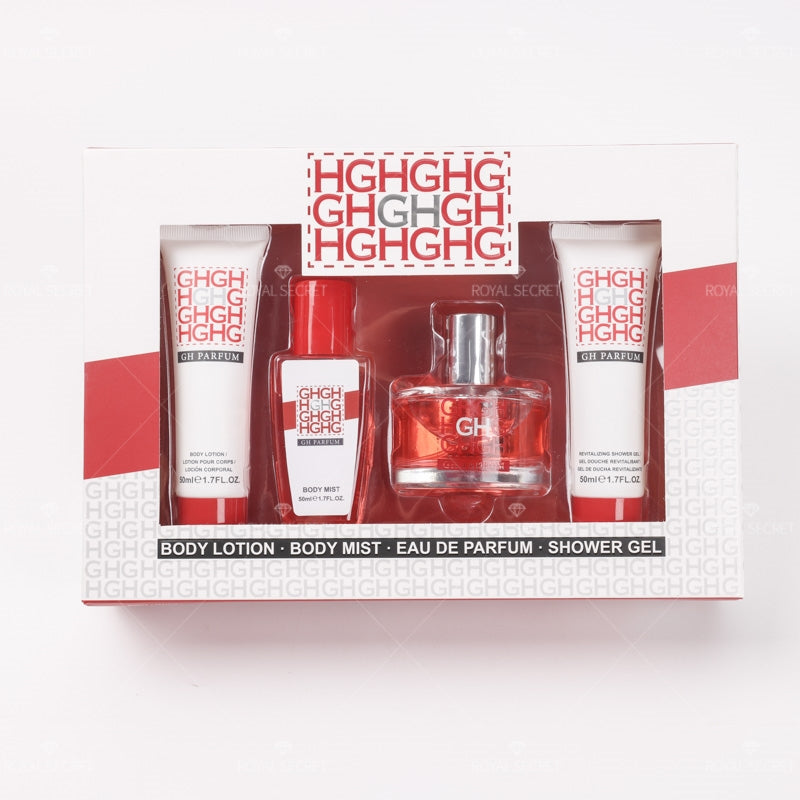 Conjunto de 4 piezas para mujer Gel de ducha + Loción corporal + Spray corporal + Perfume (Personalizado)