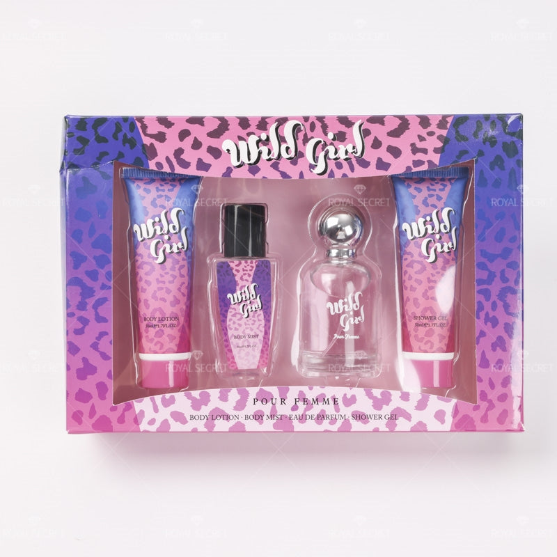 Conjunto de 4 piezas para mujer Gel de ducha + Loción corporal + Spray corporal + Perfume (Personalizado)