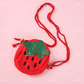 Bandolera De Felpa Con Forma De Fresa Lindo Bolso De Hombro（Mayoreo）