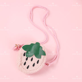 Bandolera De Felpa Con Forma De Fresa Lindo Bolso De Hombro（Mayoreo）