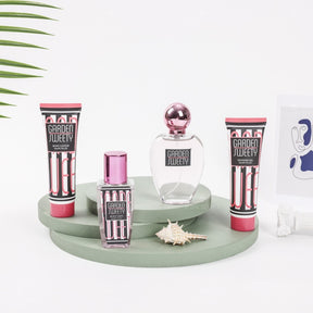 Conjunto de 4 piezas para mujer Gel de ducha + Loción corporal + Spray corporal + Perfume (Personalizado)