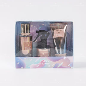 Body lotion + Hair perfume spray + Body spray Set de 3 piezas（Mayoreo）