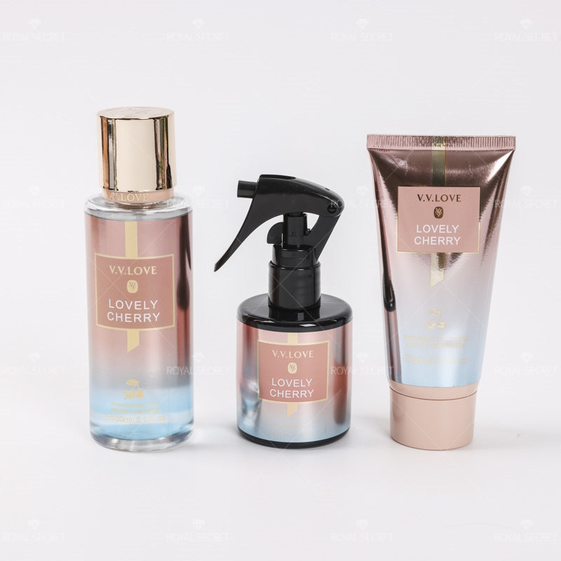 Body lotion + Hair perfume spray + Body spray Set de 3 piezas（Mayoreo）