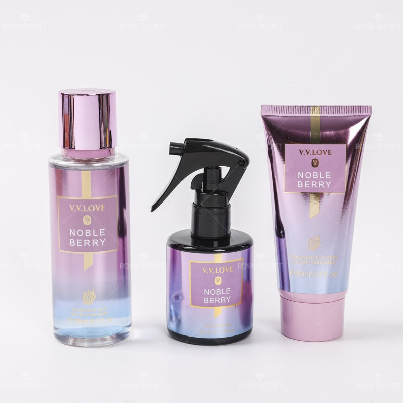Body lotion + Hair perfume spray + Body spray Set de 3 piezas（Mayoreo）