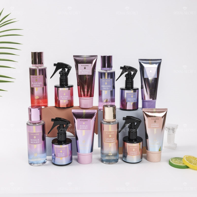 Body lotion + Hair perfume spray + Body spray Set de 3 piezas (Personalizado)