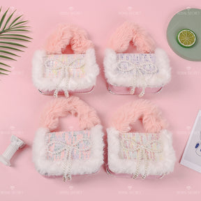 Linda Bolsa De Mensajero De Felpa Para Mujer Con Luces Bolso Bandolera （Mayoreo）