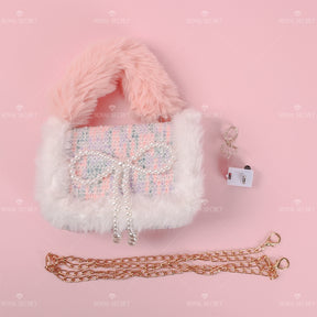 Linda Bolsa De Mensajero De Felpa Para Mujer Con Luces Bolso Bandolera （Mayoreo）