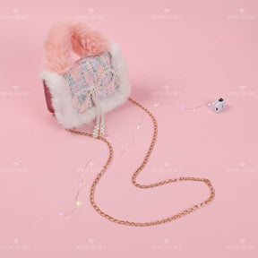 Linda Bolsa De Mensajero De Felpa Para Mujer Con Luces Bolso Bandolera （Mayoreo）