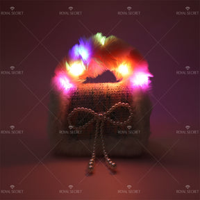Linda Bolsa De Mensajero De Felpa Para Mujer Con Luces Bolso Bandolera （Mayoreo）