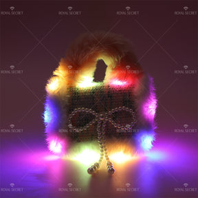 Linda Bolsa De Mensajero De Felpa Para Mujer Con Luces Bolso Bandolera （Mayoreo）